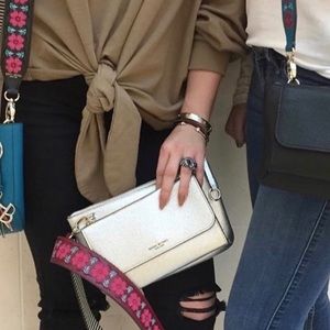 Embroidered guitar strap for handbag